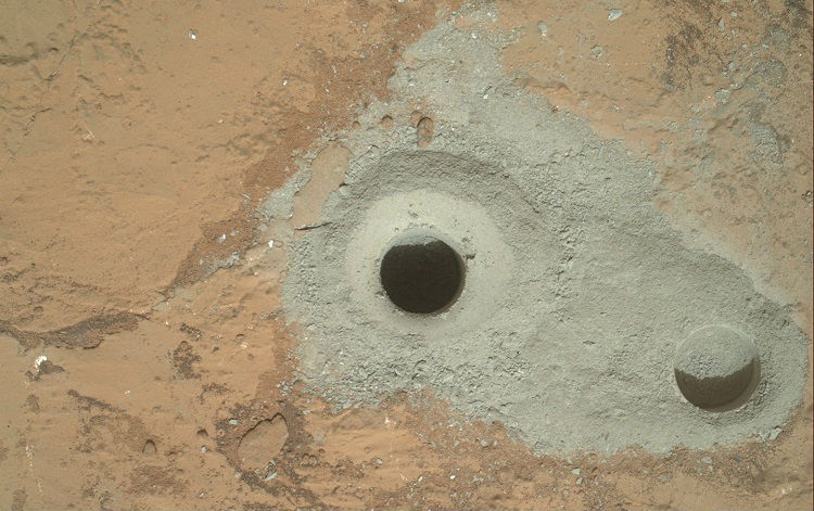 Hole drilled on Mars
